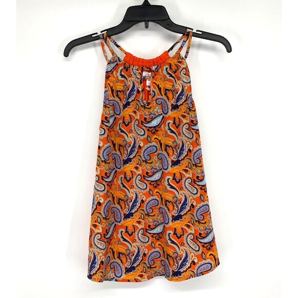 Market & Spruce Top Orange Paisley Meroni Mixed Media NWT - Picture 1 of 9